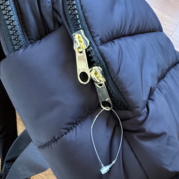 Mark & Graham Black Backpack Puffer Quilted Gold Hardware - Picture 2 of 8